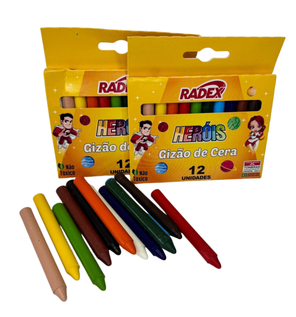 CONJUNTO DE GIZ DE CERA GROSSO (12 CORES) - RADEX